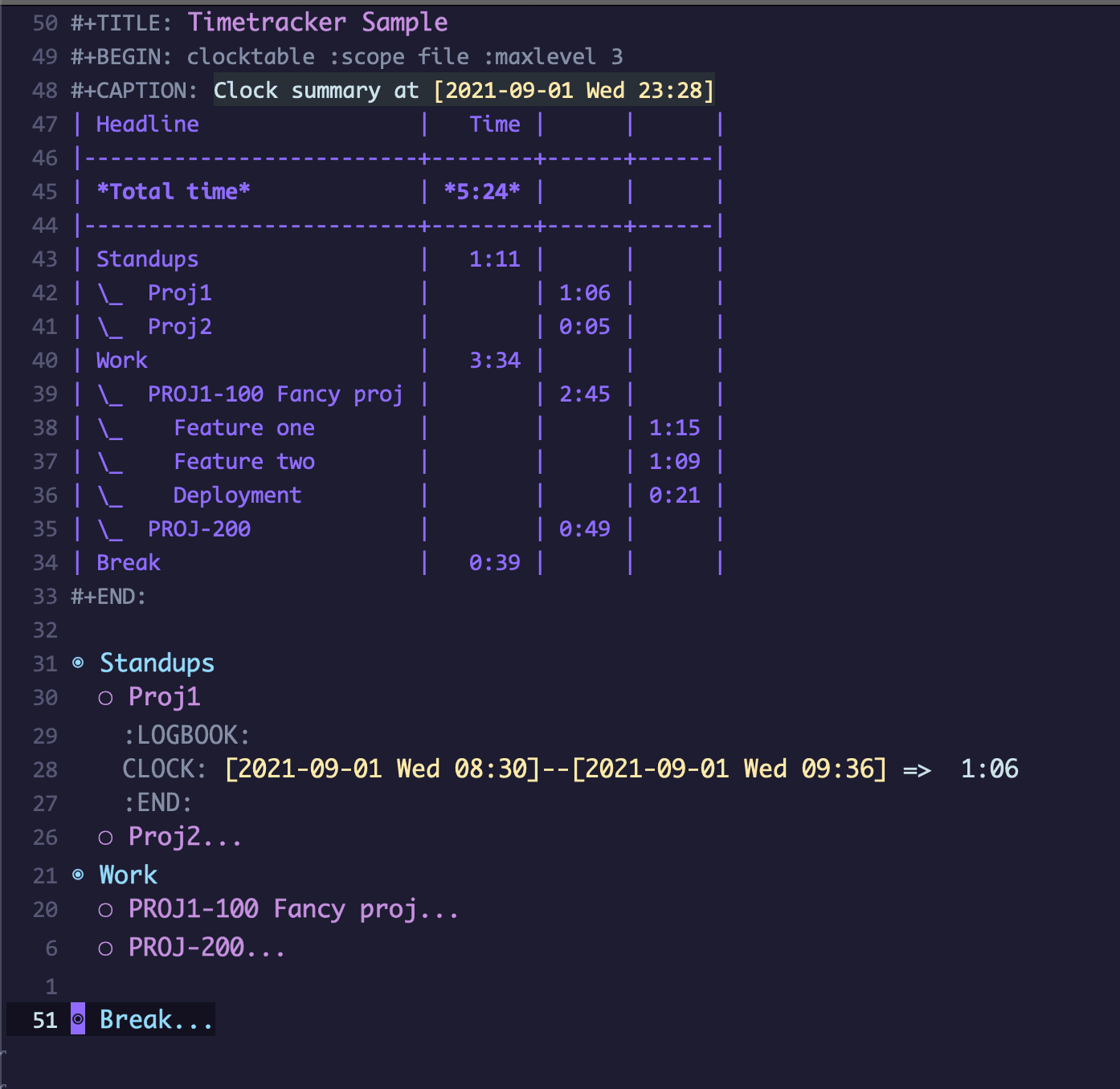 Emacs as a Time Tracker